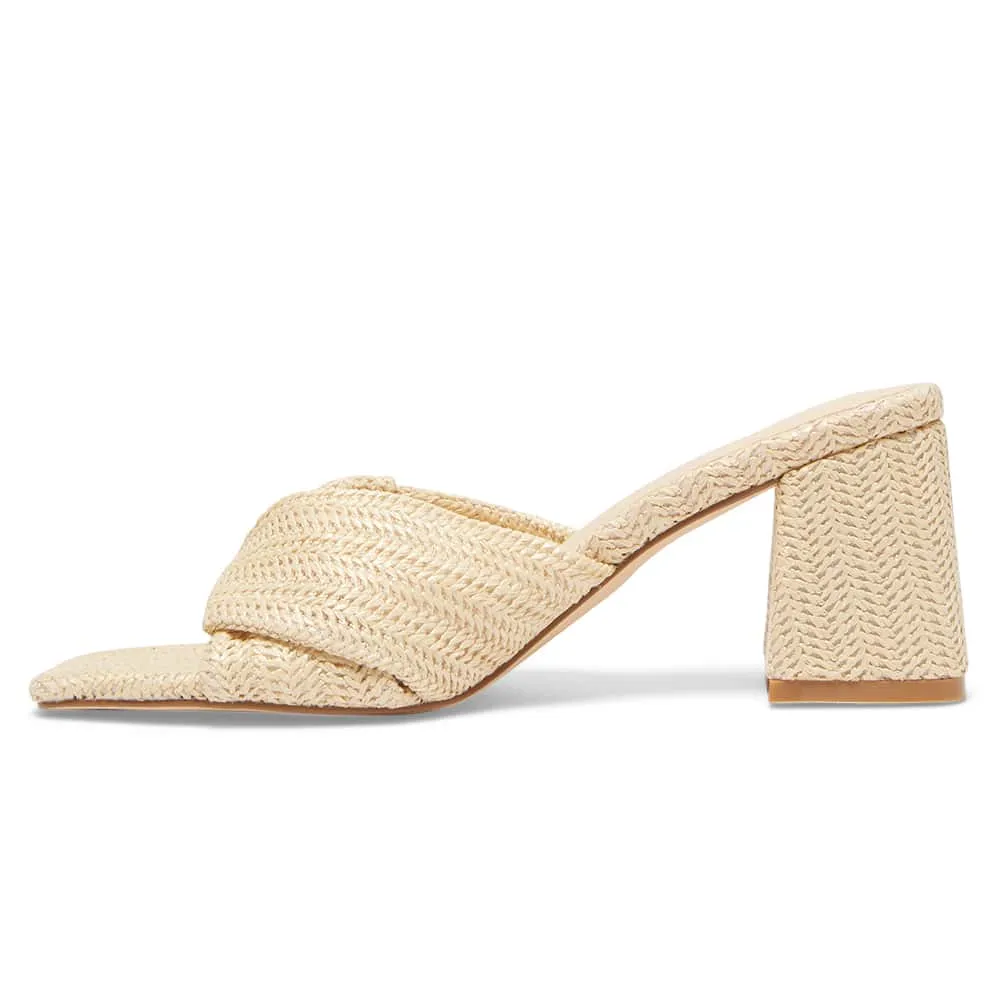 Skye Heel in Natural Raffia