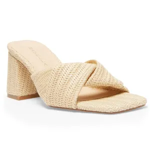 Skye Heel in Natural Raffia