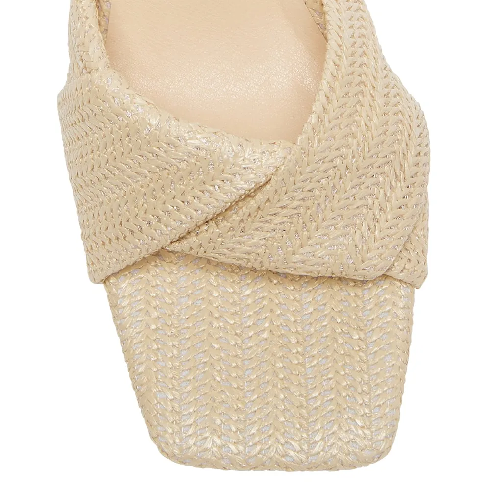 Skye Heel in Natural Raffia