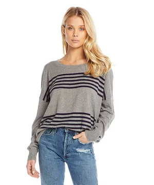 Stripe Cashmere Hearts Pullover