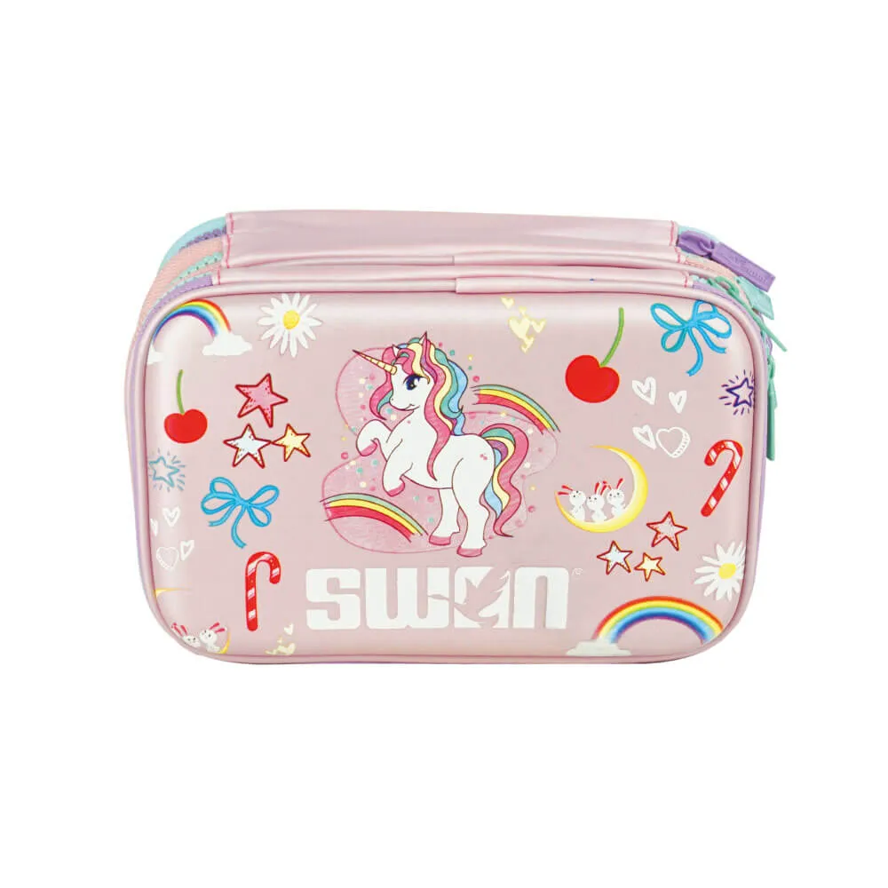 SWAN 3-Layer Multifunctional Storage Pencil Case