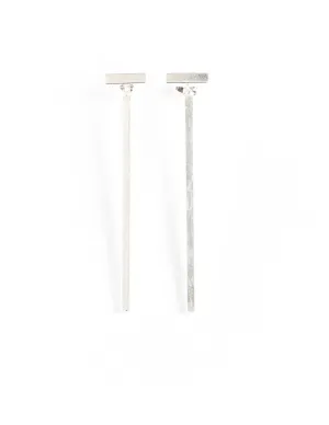 T-Bar Earrings, Sterling Silver