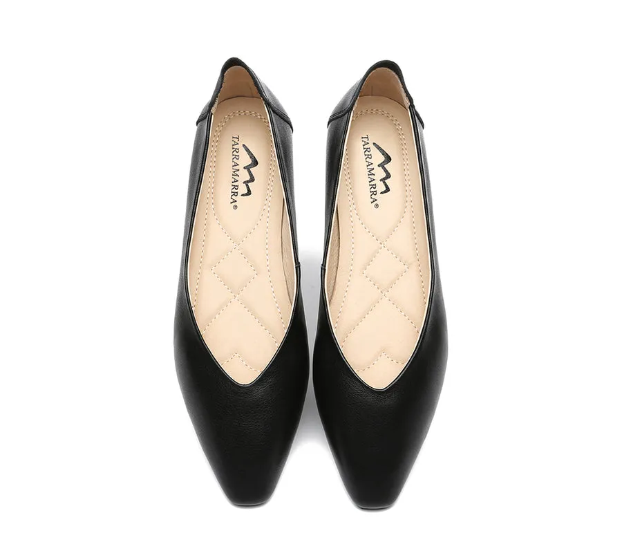 TARRAMARRA Pointed Toe Leather Ballet Flats Women Everly