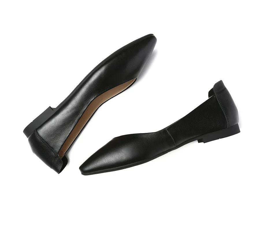 TARRAMARRA Pointed Toe Leather Ballet Flats Women Everly