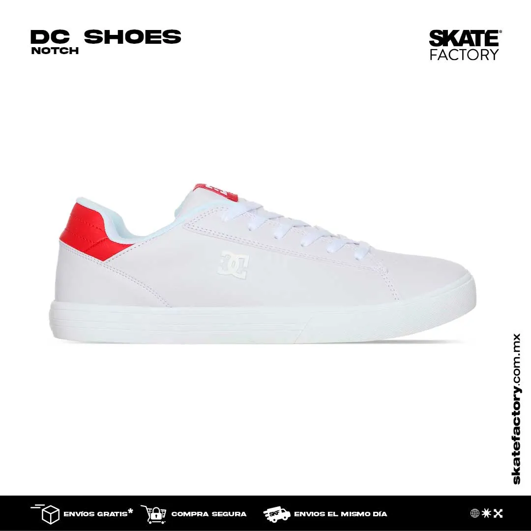 TENIS DC SHOES NOTCH CABALLERO BLANCO ROJO (WED)