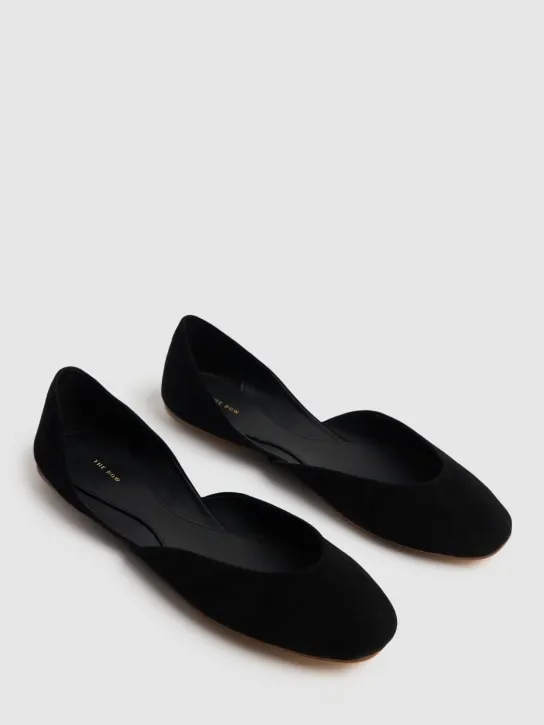 The Row   10mm Gemma suede ballet flats 
