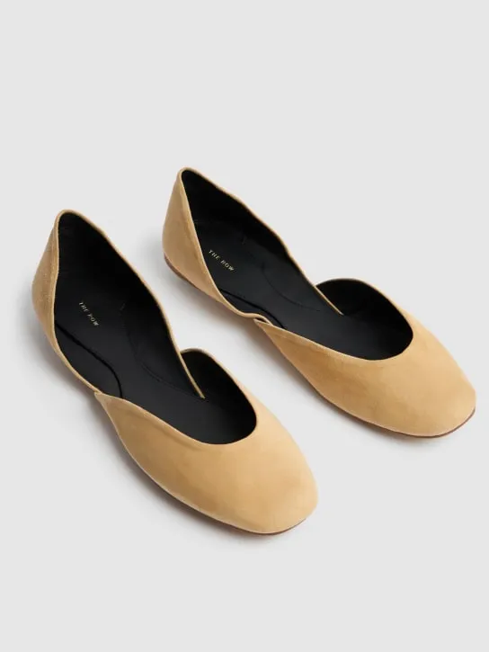 The Row   10mm Gemma suede ballet flats 