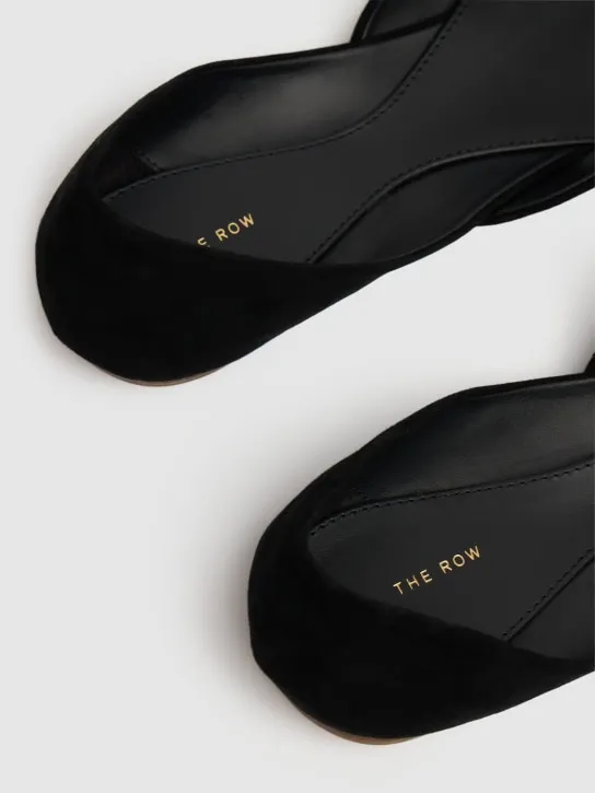 The Row   10mm Gemma suede ballet flats 