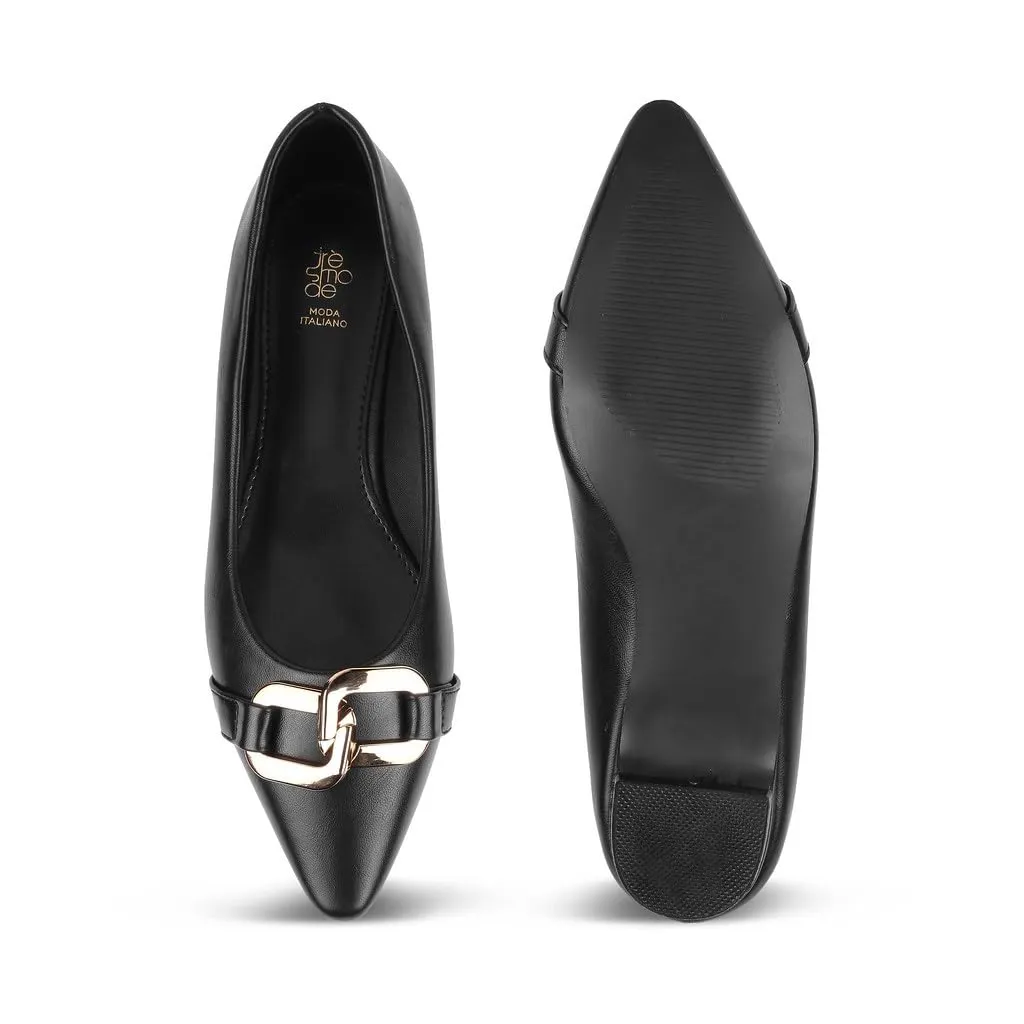 tresmode CHAMPS Women's Ballerina Shoes Pump Footwear Black, 5 UK / 38 EU - Ladies Ballet Flats Stylish Formal Casual Comfortable Wear