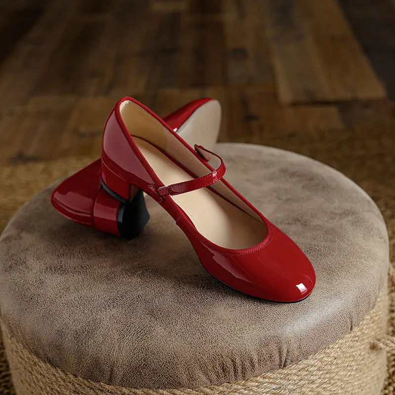 USS Shoes Raimel Women's Patent Leather Low Heel Pumps
