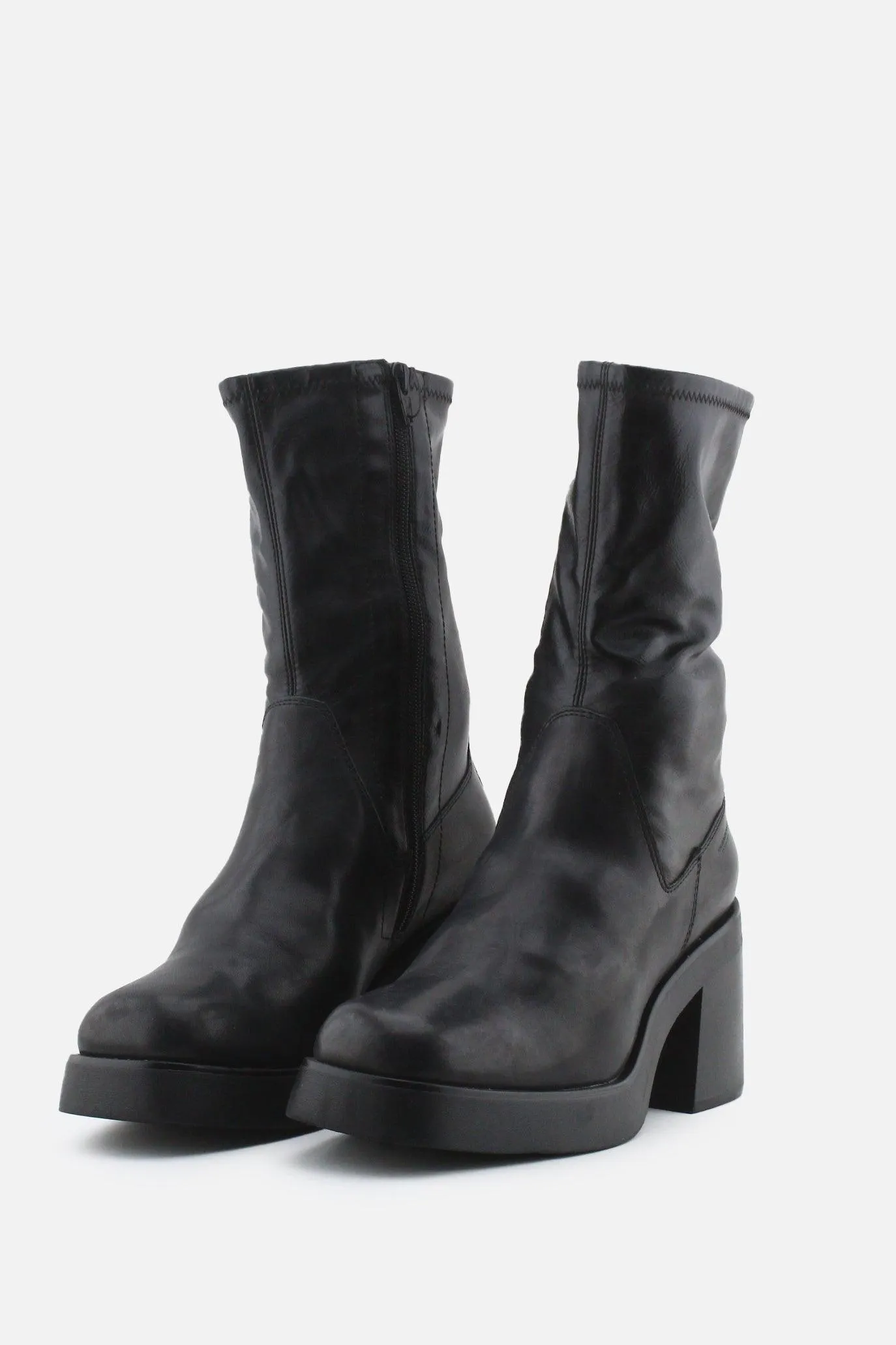 Vagabond Zipper Block Ankle Boots | 100% Authentic Leather