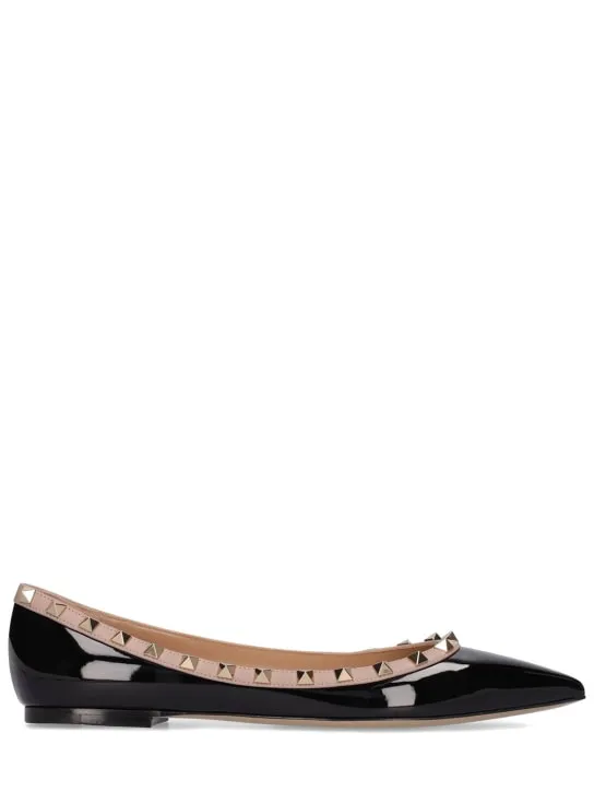 Valentino Garavani   10mm Rockstud patent leather flats 