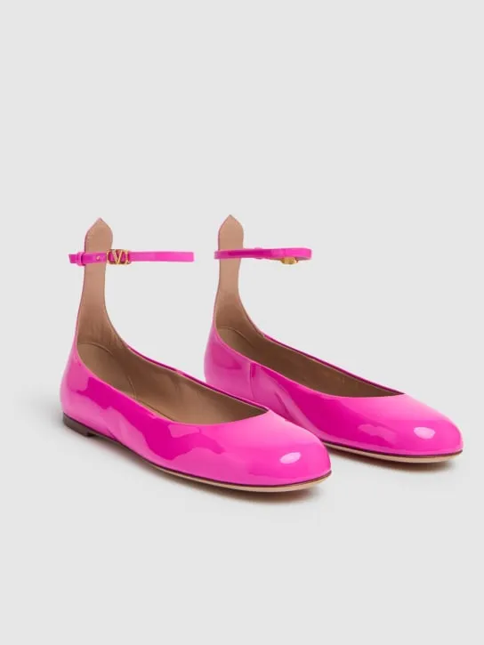 Valentino Garavani   5mm Tango patent leather ballerina flats 