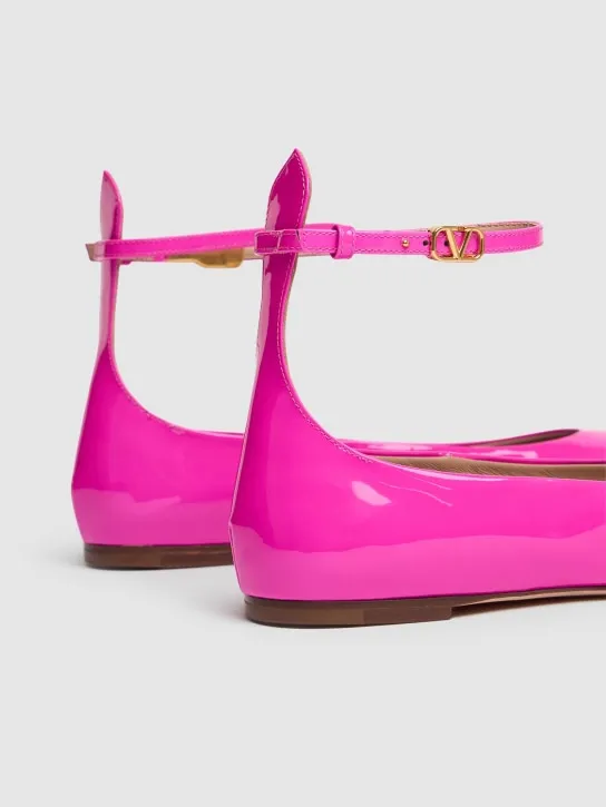 Valentino Garavani   5mm Tango patent leather ballerina flats 
