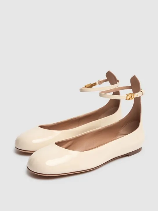 Valentino Garavani   5mm Tango patent leather ballerina flats 