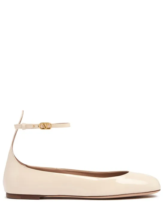 Valentino Garavani   5mm Tango patent leather ballerina flats 