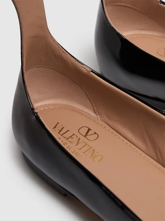Valentino Garavani   5mm Tango patent leather ballerina flats 