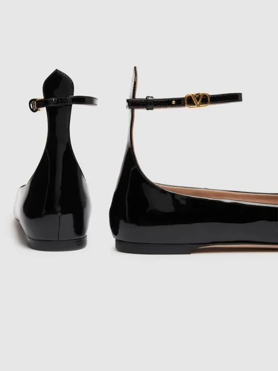 Valentino Garavani   5mm Tango patent leather ballerina flats 