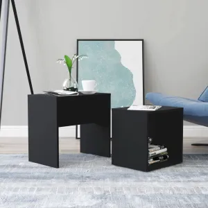 vidaXL Coffee Table Set Black 48x30x45 cm Engineered Wood
