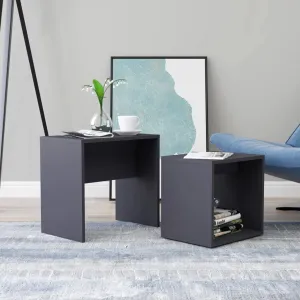 vidaXL Coffee Table Set Grey 48x30x45 cm Engineered Wood