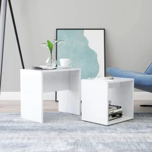 vidaXL Coffee Table Set High Gloss White 48x30x45 cm Engineered Wood