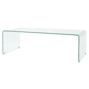 vidaXL Coffee Table Tempered Glass 98x45x30 cm Clear