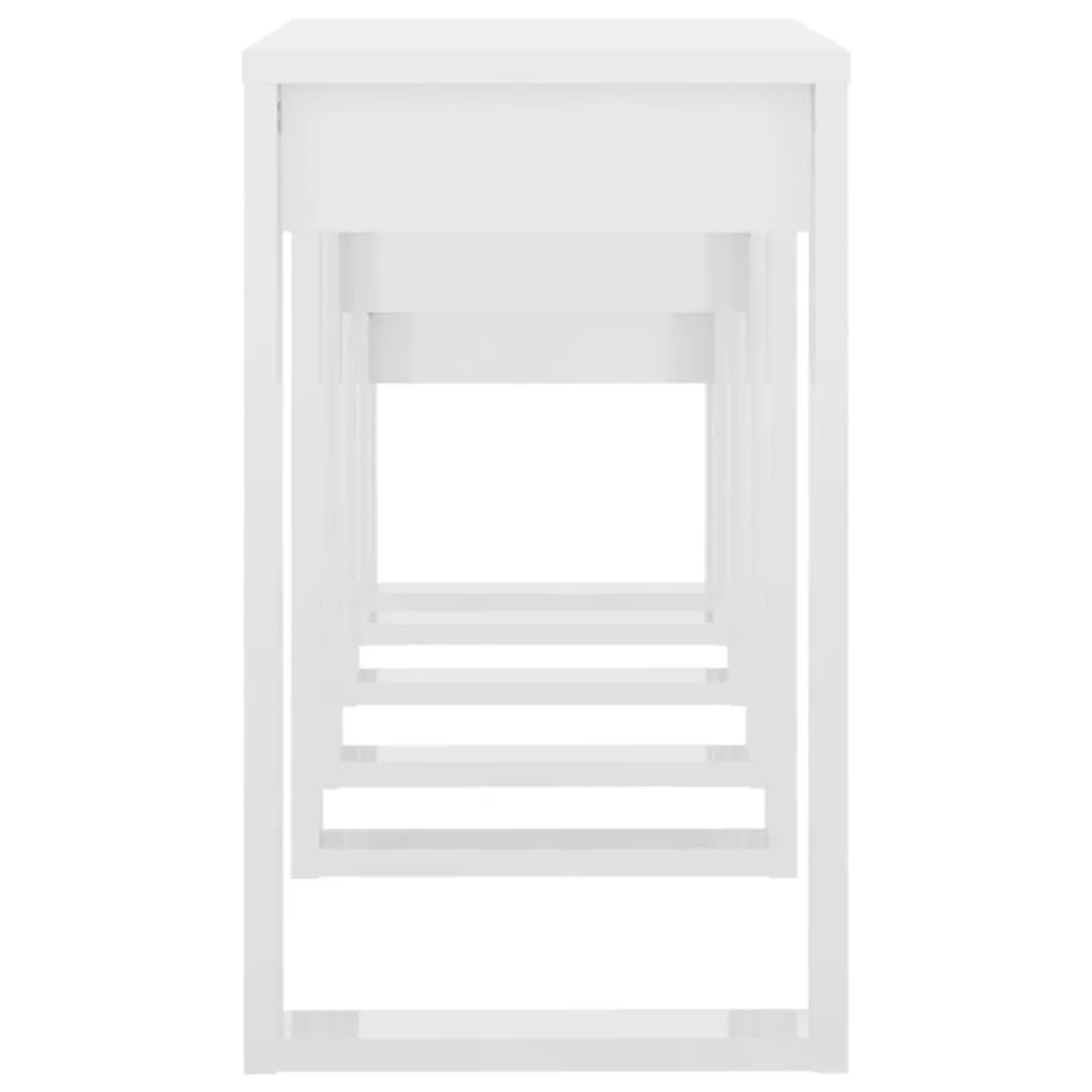vidaXL Nesting Tables 3 pcs High Gloss White Engineered Wood