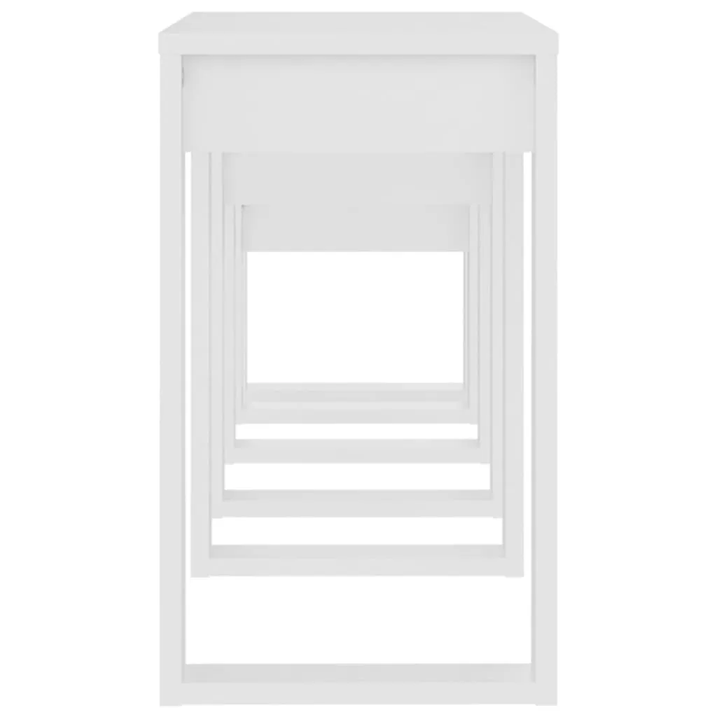vidaXL Nesting Tables 3 pcs White Engineered Wood