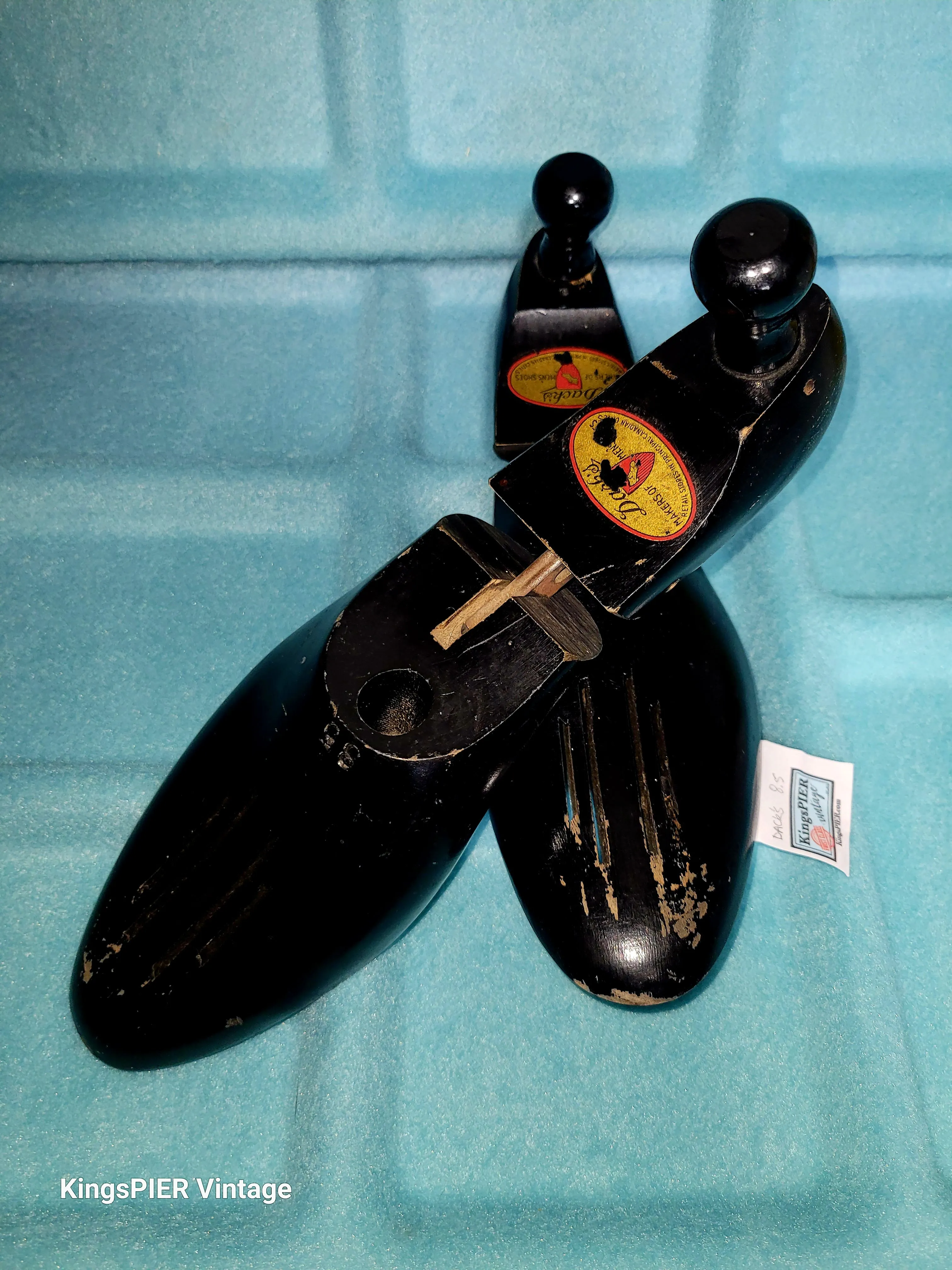 Vintage 1950's Dack's Black Wood Shoe Tree Stretcher Form 8.5