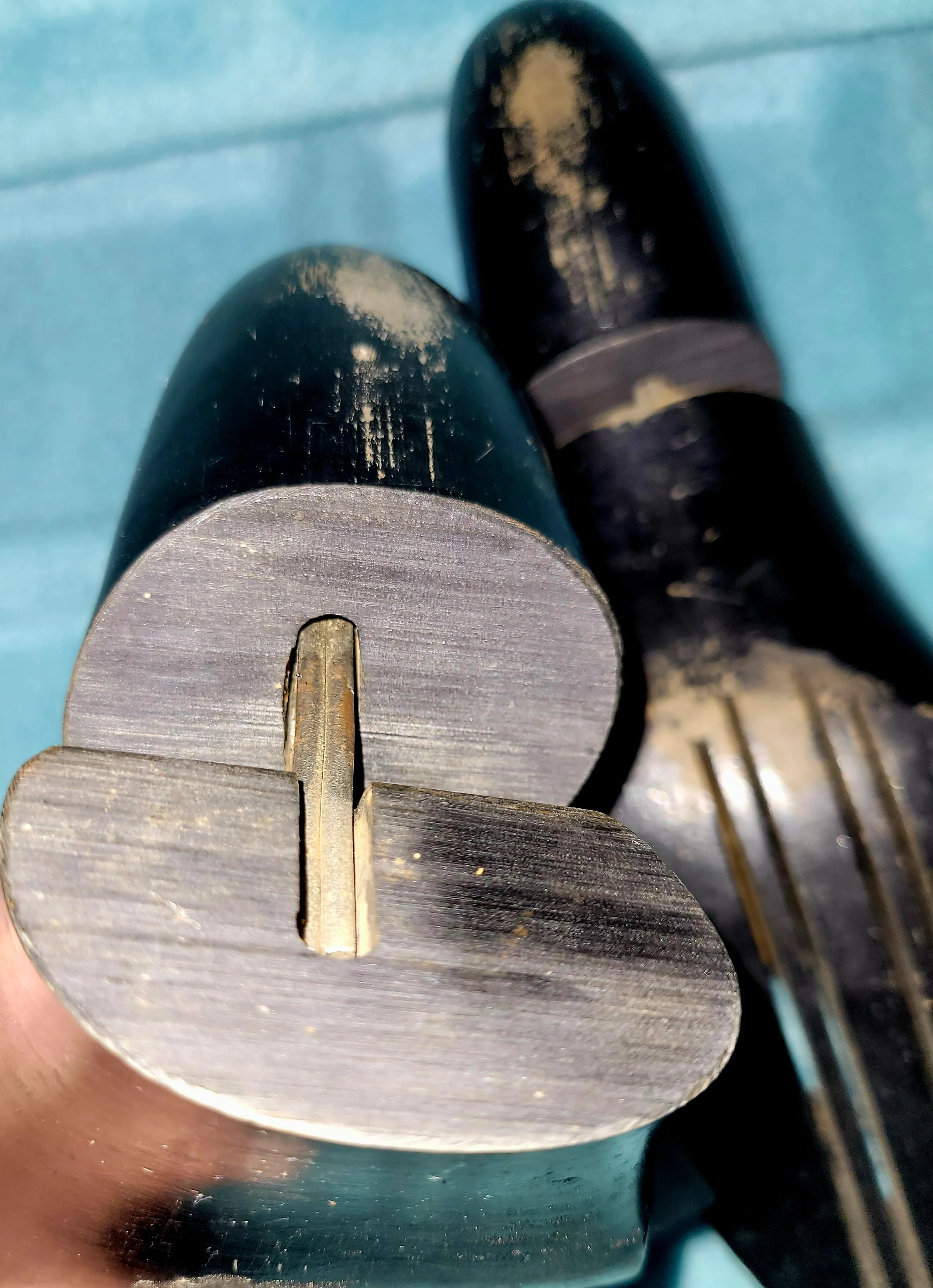 Vintage 1950's Dack's Black Wood Shoe Tree Stretcher Form 8.5