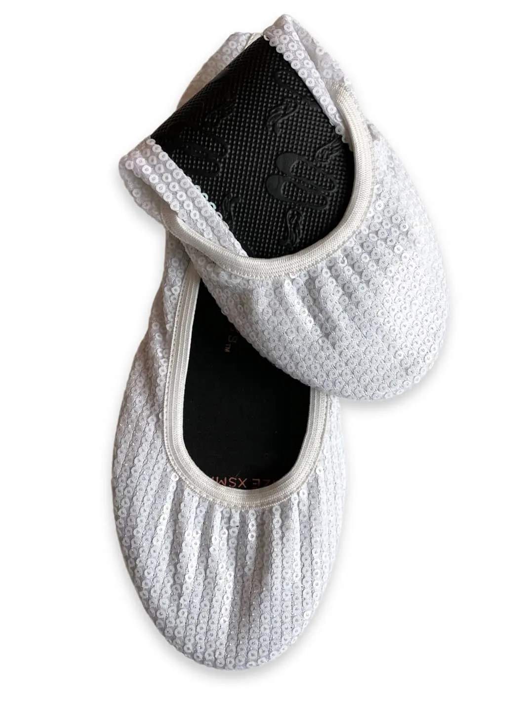 White Sequin Rescue Flats