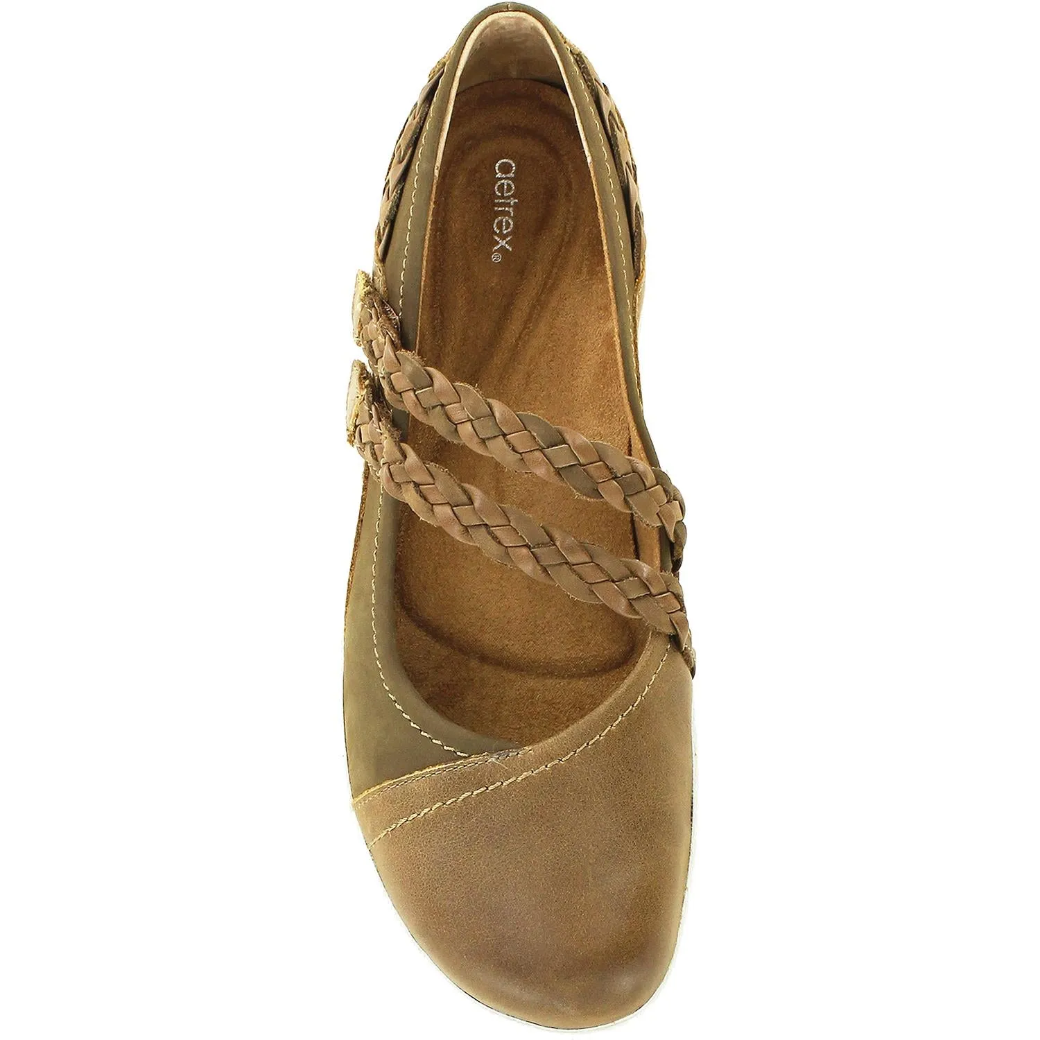 Women's Aetrex Annie Cognac Leather