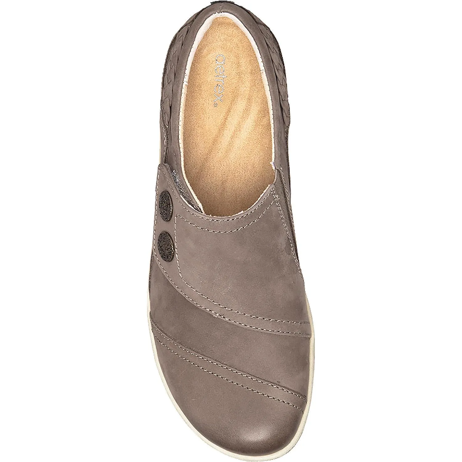 Women's Aetrex Karina Warm Grey Leather