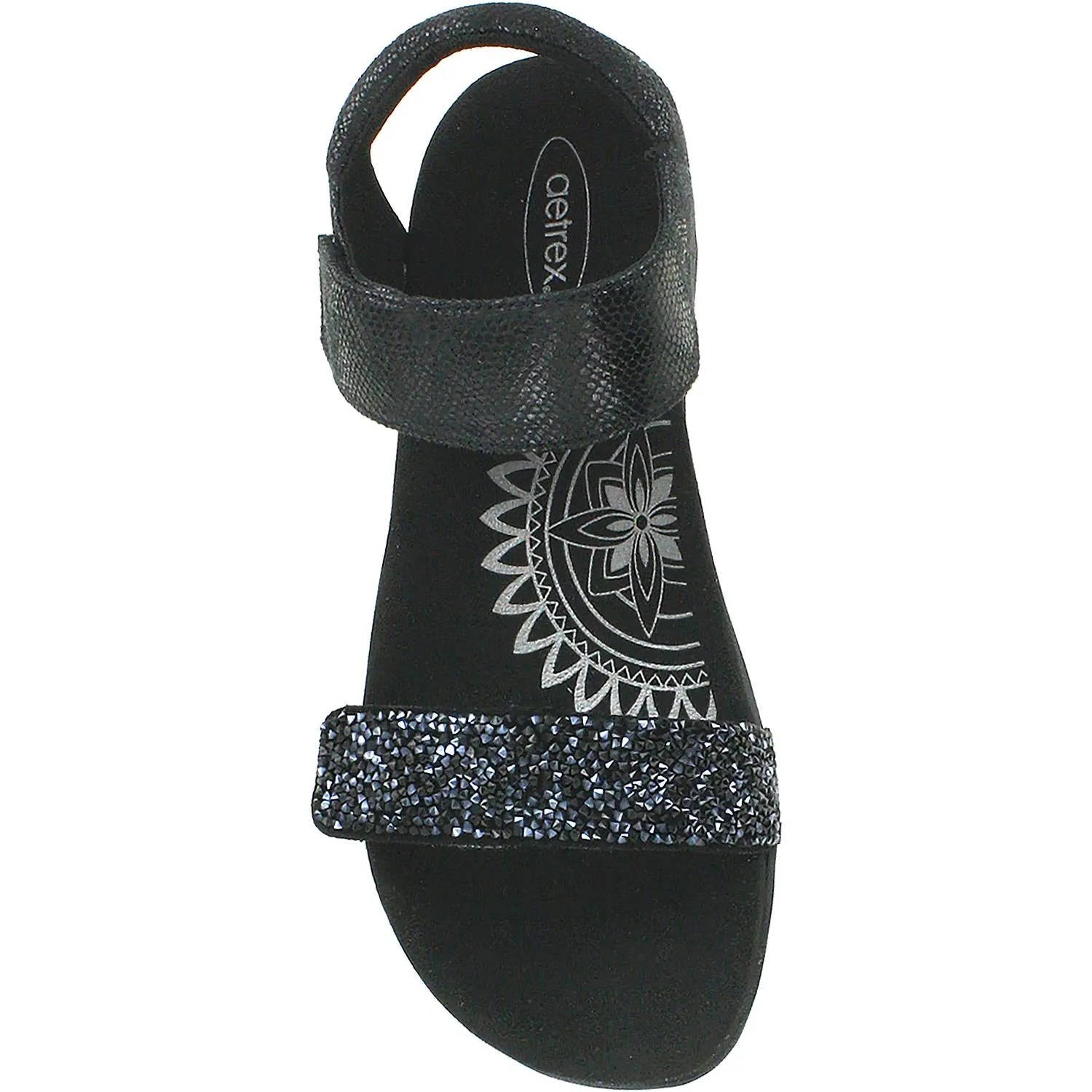 Women's Aetrex Maria Jeweled Black Synthetic