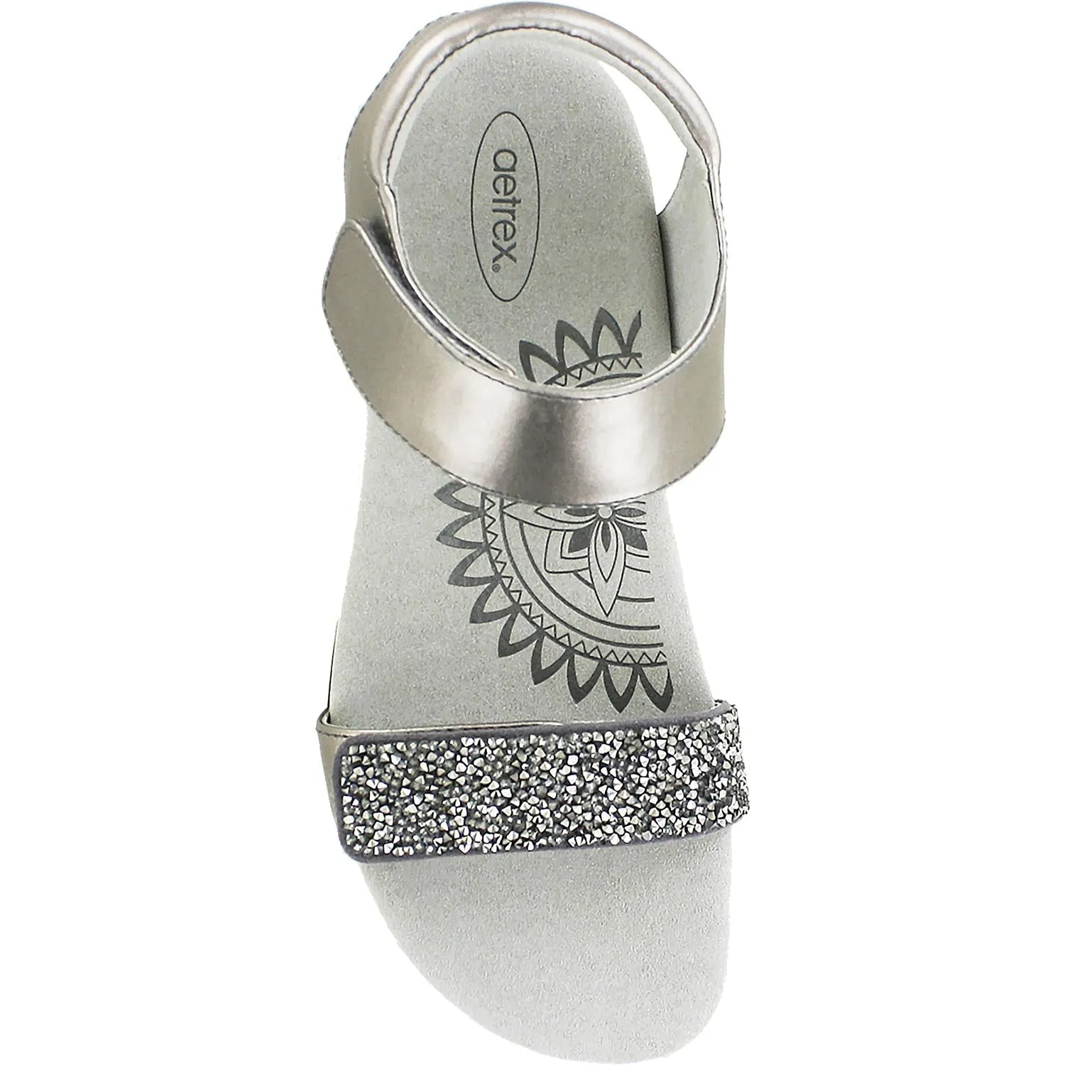 Women's Aetrex Maria Jeweled Gunmetal Synthetic