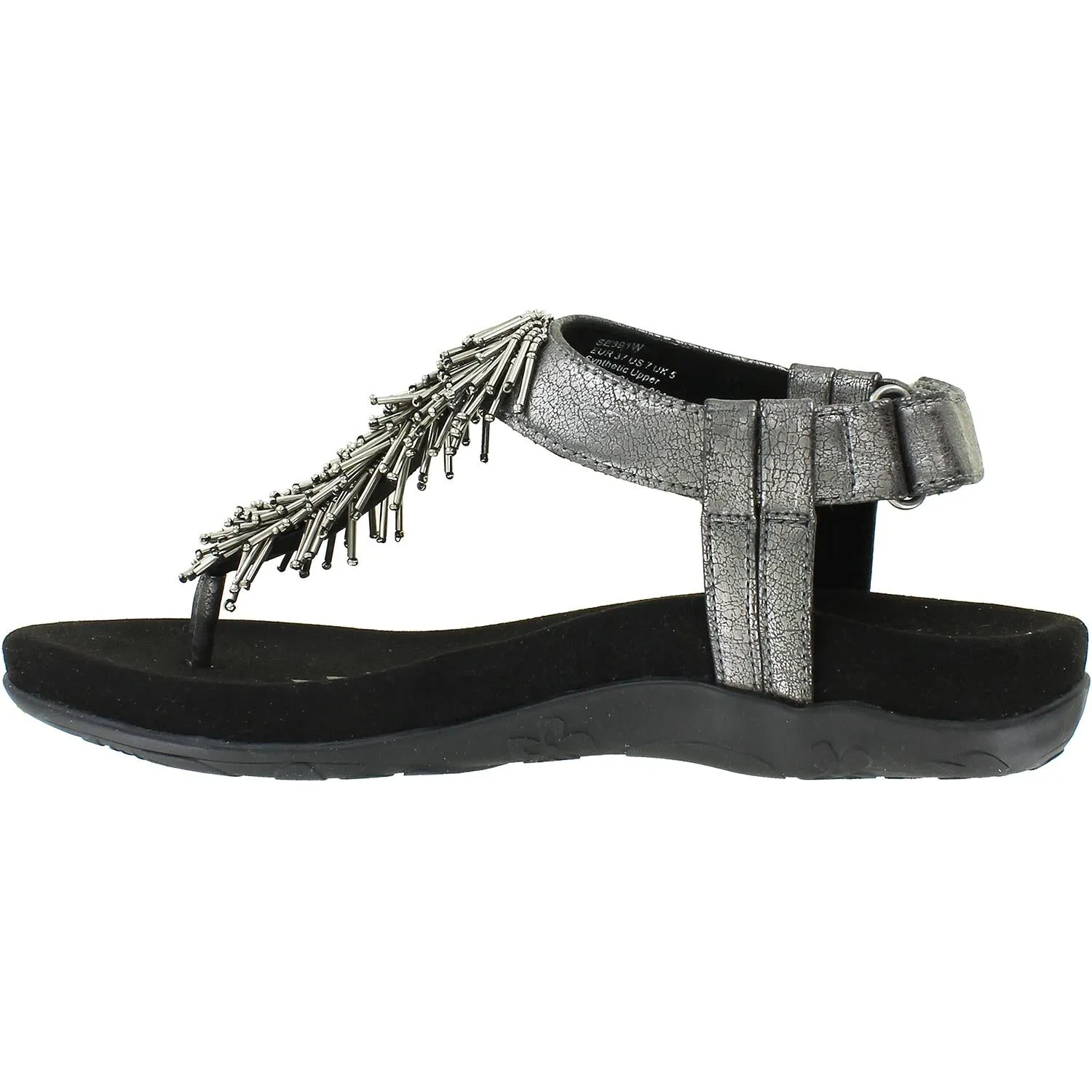 Women's Aetrex Portia Black (Pewter) Synthetic