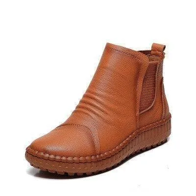 Women's Casual Shoes Brown Soft Leather Handmade Ankle Boots