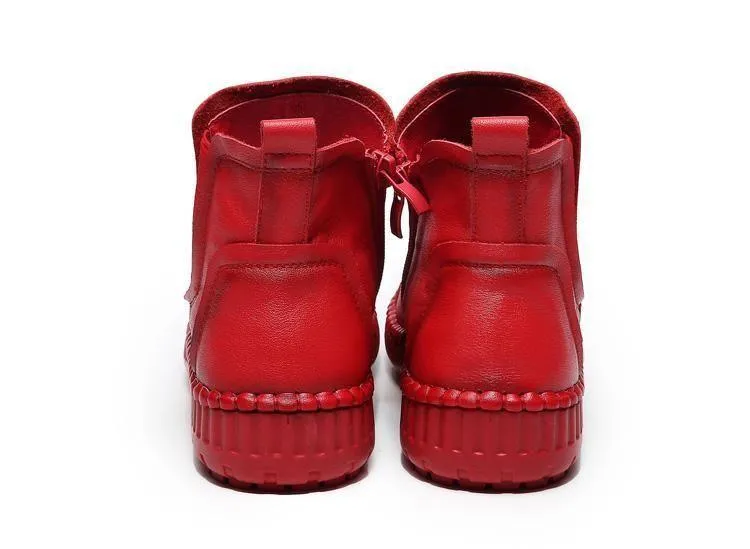 Women's Casual Shoes Brown Soft Leather Handmade Ankle Boots