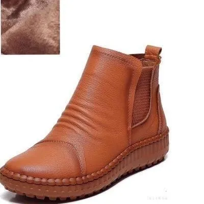 Women's Casual Shoes Brown Soft Leather Handmade Ankle Boots