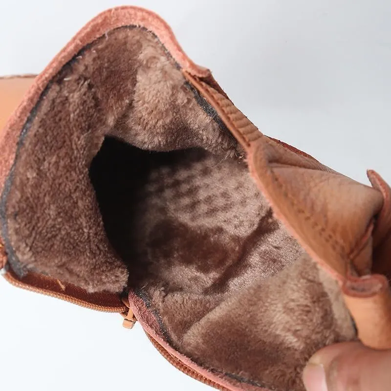 Women's Casual Shoes Brown Soft Leather Handmade Ankle Boots
