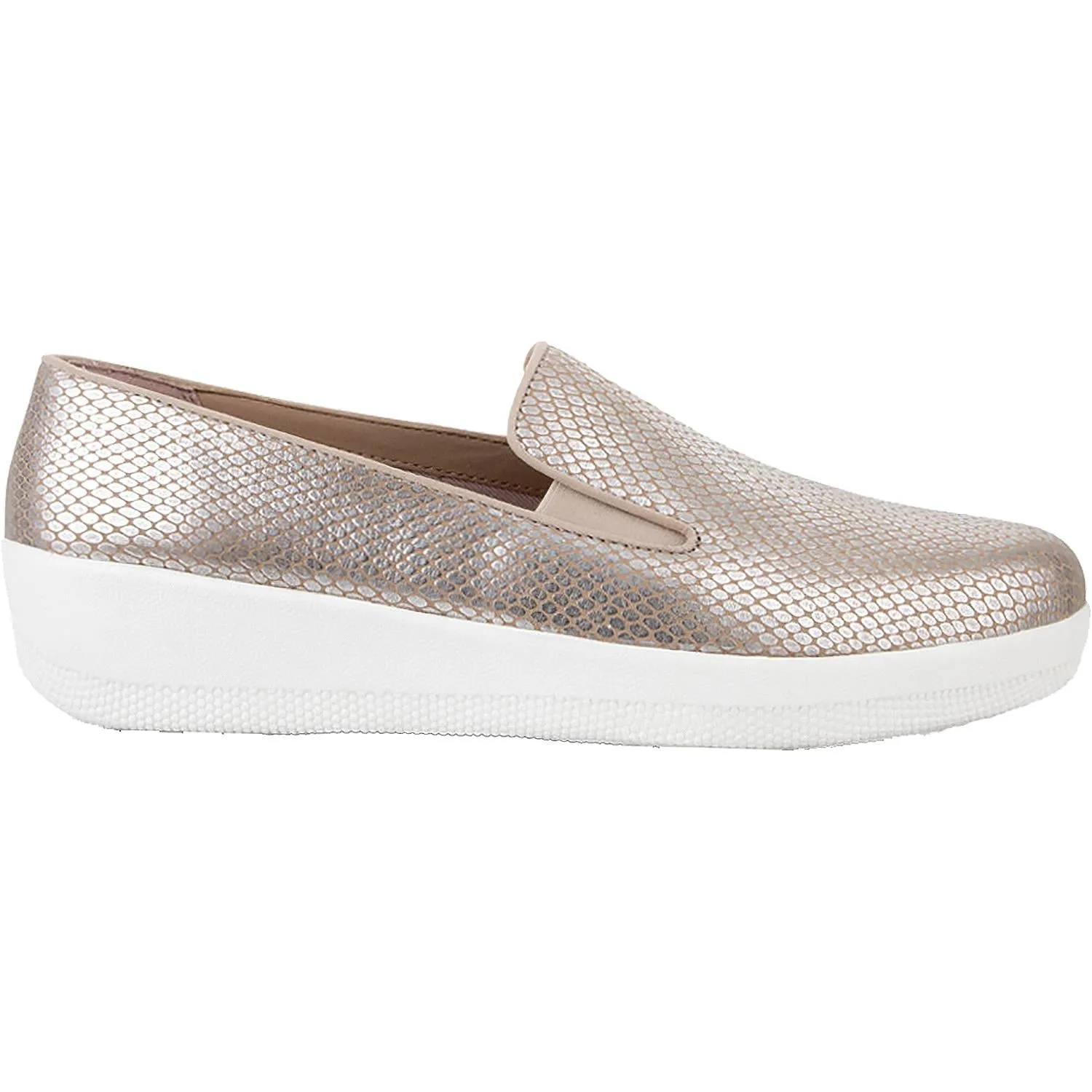 Women's Fit Flop Superskate Silver Snake Leather