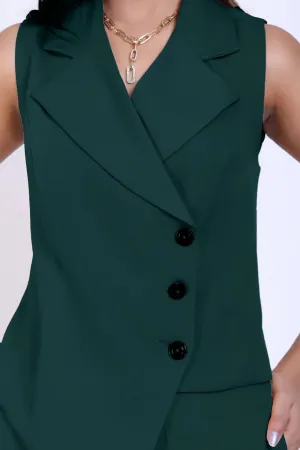 Women's Formal Bottle Green Waist Coat