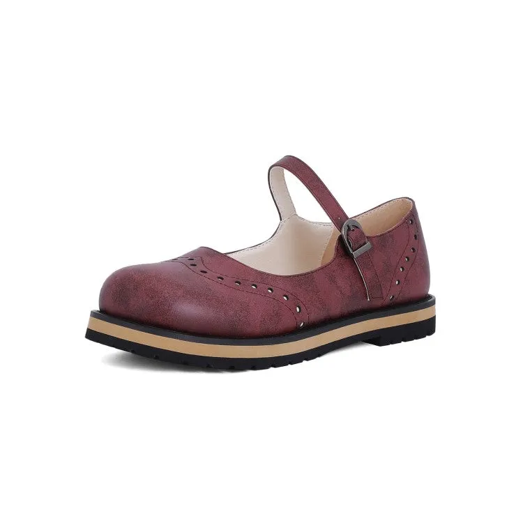 Women's Laser Mary Jane Flats Shoes