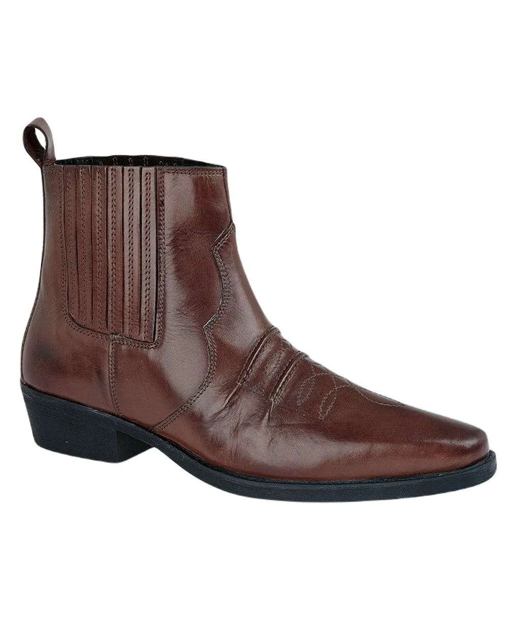 Woodland Nebraska Leather Western Ankle Boots