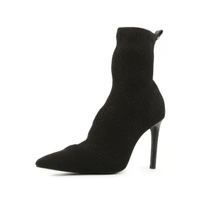 Zara Stilettos Heels Knitted Ankle Boots | 100% Authentic Leather
